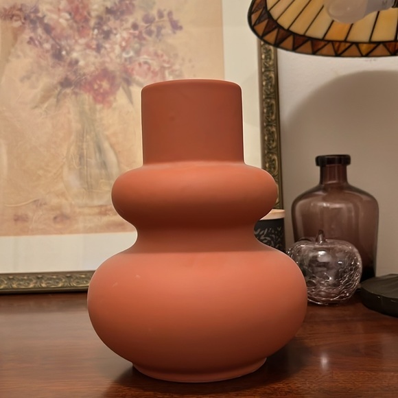 NWT Orgin 21 Orange Ceramic Modern Vase - Picture 6 of 8